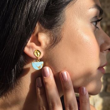 Statement Blue Turquoise December Birthstone Earrings, 2 of 4