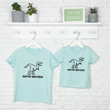 Matching Dinosaur T Shirts Raptor Brothers, 4 of 6