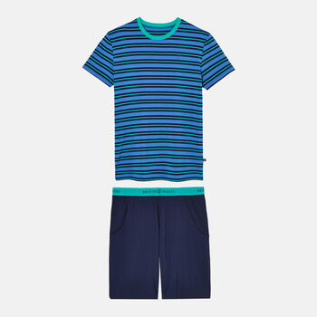 Men's 'Ultramarine' Bamboo Short Pyjama Set, 5 of 7