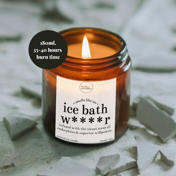 Ice Bath Gifts, Smells Like An Ice Bath Wanker Candle With Matches, 2 of 11