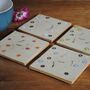 Smiley Face Dots And Lines Ceramic Coasters, thumbnail 3 of 7