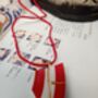 Red Striped Kintsugi Necklace, thumbnail 1 of 3