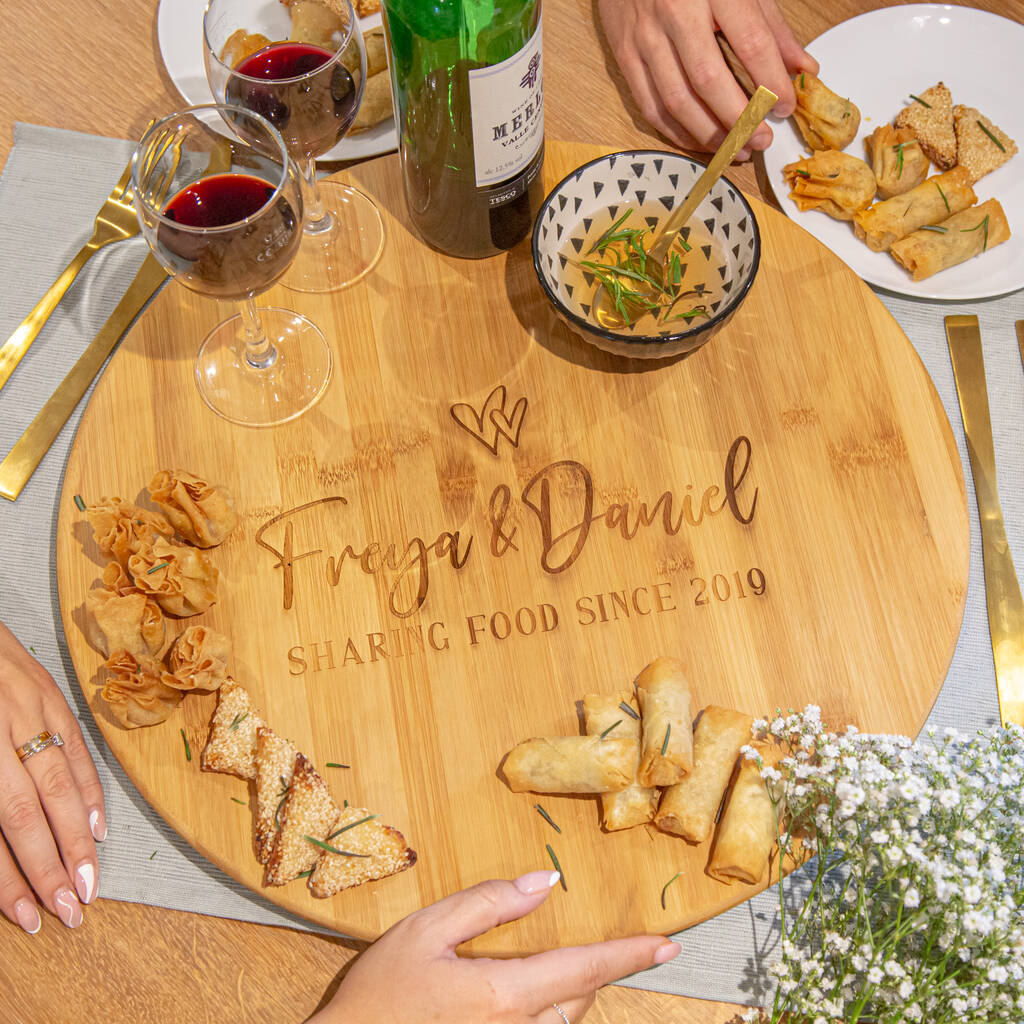 Personalised Couples Bamboo Lazy Susan, 1 of 6