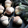 Six Wooden Acorn Baubles, thumbnail 1 of 4