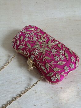 Hot Pink Frog Clasp Clutch, 9 of 12
