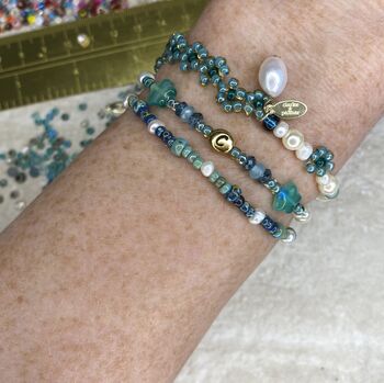 Aqua Bead And Freshwater Pearls Bracelet, 6 of 6