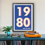 1980 Personalised Year Typography Print, thumbnail 8 of 8