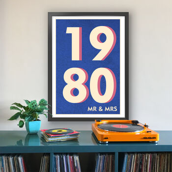 1980 Personalised Year Typography Print, 8 of 8