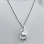 April Birthstone Necklace, Clear Quartz, Silver Plated, thumbnail 1 of 4