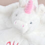 Personalised Unicorn Baby White Comforter, thumbnail 5 of 6