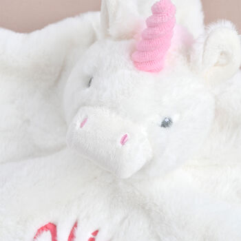Personalised Unicorn Baby White Comforter, 5 of 6