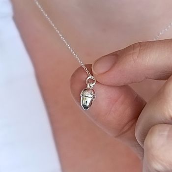 Baby Acorn Charm Necklace, 3 of 12