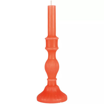 Candlestick Shaped Candle Bright Coral, 4 of 4