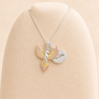 Personalised Gold Plated Sterling Silver Phoenix Pendant Necklace, 3 of 12