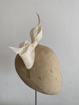 Sculptural Ivory Bow Fascinator 'Ava', 6 of 10
