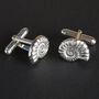 Ammonite Cufflinks, English Pewter Gifts For Men, thumbnail 2 of 9
