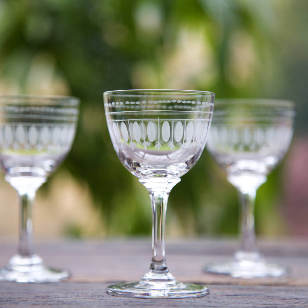 Set Of Six Mixed Liqueur Glasses By The Vintage List