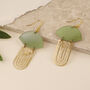 Personalised Art Deco Acrylic And Brass Earrings, thumbnail 6 of 11