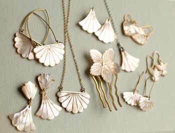 Gold Verdigris Pearl Acorn Necklace, 6 of 10