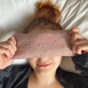 Love Embroidered Lavender Eye Pillow, 2 of 6