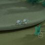 Enamel Ginkgo Leaf Stud Earrings In Sterling Silver, thumbnail 1 of 11