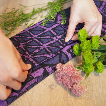 Reusable Recycled Fabric Gift Wrap 'Batik', 7 of 12