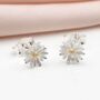 Sterling Silver And Gold Plated Daisy Stud Earrings, thumbnail 1 of 4