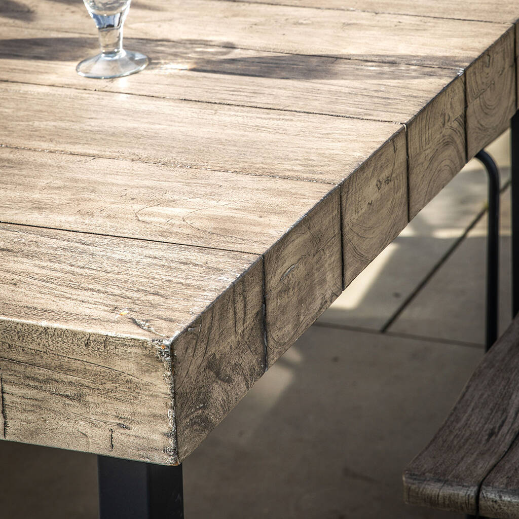 Chunky Teak Outdoor Dining Table By Primrose & Plum