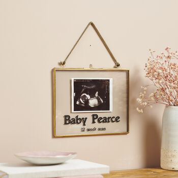 Personalised Brass Baby Scan Frame, 2 of 3