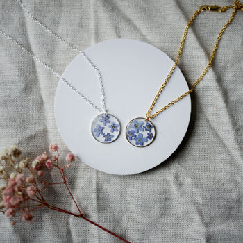 Forget Me Not Field Sterling Silver Or Gold Necklace, 3 of 7