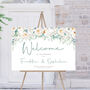 Wedding Welcome Board Pastel Green And White Florals, thumbnail 4 of 7