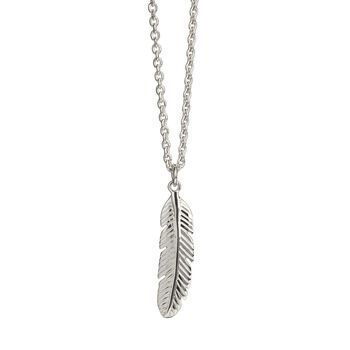 Feather Necklace For Positivity In Sterling Silver, 3 of 4