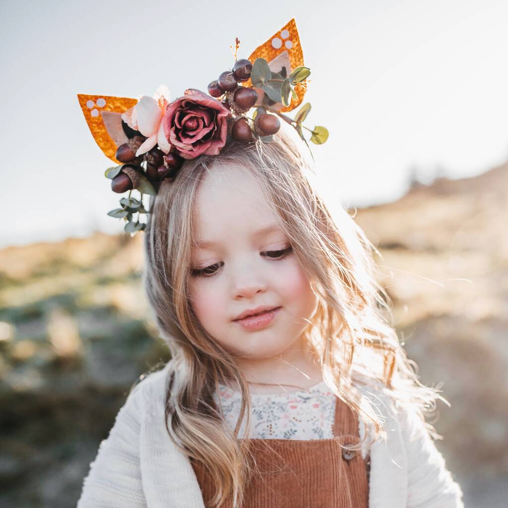 Fawn Woodland Girls Flower Crown Headband By Luna And Wild ...