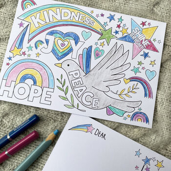 'Hope Full' Christmas Colouring Postcards, 2 of 5