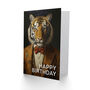 Classy Tuxedo Boss Tiger Birthday Card For Him, thumbnail 2 of 4