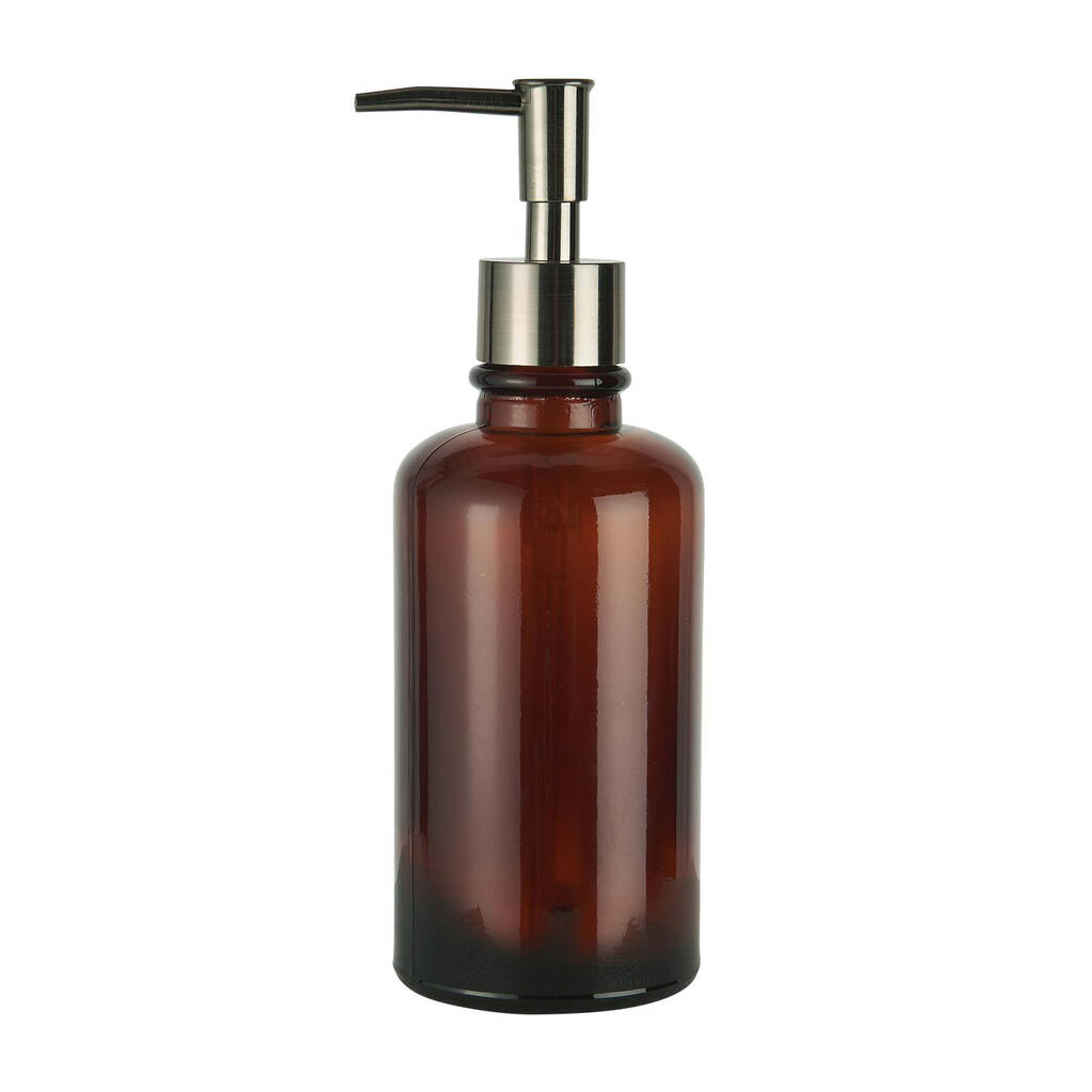 Brown Glass Soap Dispenser By The Little House Shop