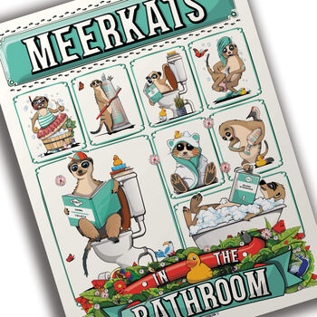 Meerkats In The Bathroom, Funny Toilet Art, 5 of 9