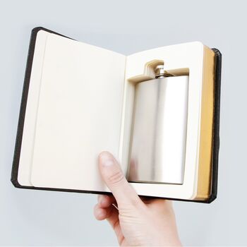 The Good Book Engraved Hip Flask In A Book, 4 of 7