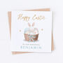 Personalised Blue Easter Bunny Basket Card, thumbnail 3 of 4