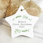 Personalised Christmas Holly Ceramic Star Decoration, thumbnail 1 of 4