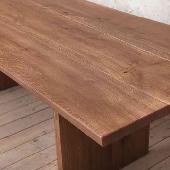 Millenium Oak Dining Table With Slab Legs, 2 of 4