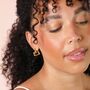 Organic Heart Hoop Earrings In Gold, thumbnail 2 of 4