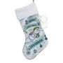Personalised The Snowman And The Snowdog Luxury Silver Grey Christmas Stocking, thumbnail 4 of 4