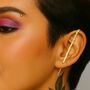 Hammered Bar Oxidised Silver Ear Cuff Earrings, thumbnail 6 of 7