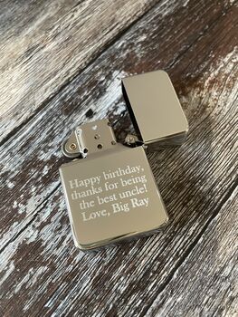 Personalised Engraved Silver Chrome Lighter, 6 of 9