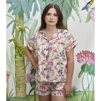 Ladies Sultan's Garden Print Cotton Short Pyjama Set, 3 of 6