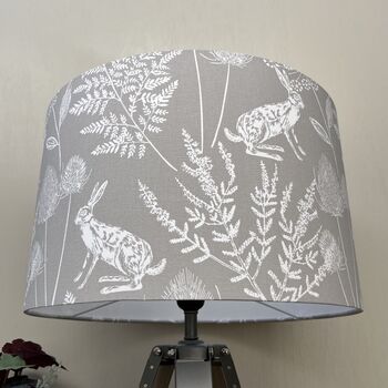 Kielder Hare Dove Grey Wildlife Drum Lampshades, 4 of 9