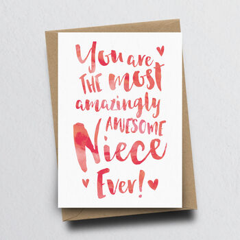 'The Most Amazingly Awesome Niece' Greeting Card, 2 of 2