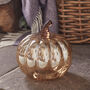 Amber Glass Pumpkin Decoration, thumbnail 3 of 6