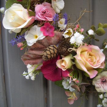 Spring Summer Wedding Rosy Posy Decorative Wreath, 3 of 12